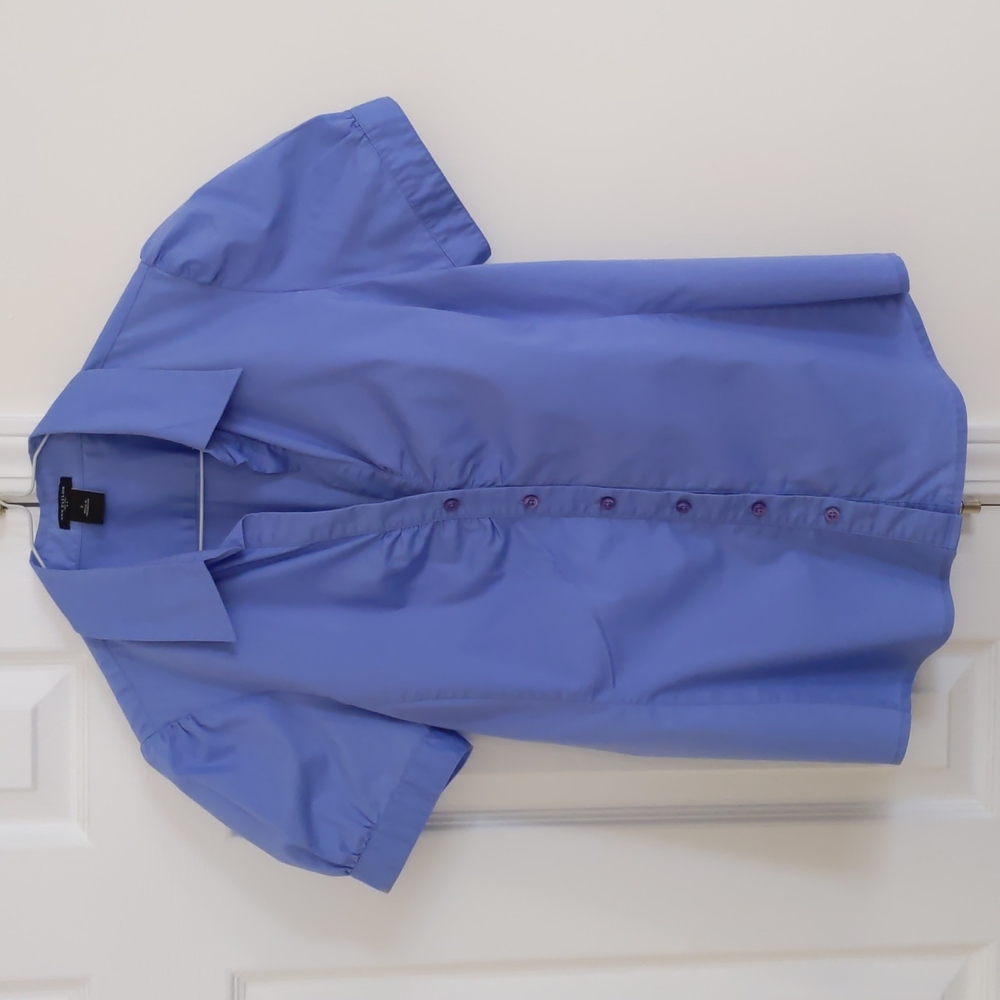Button down short sleeve blouse